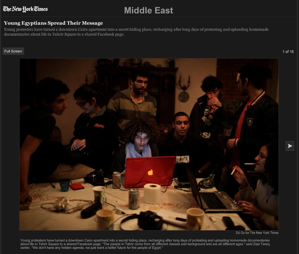 Egyptians create their own videos of the demonstrations