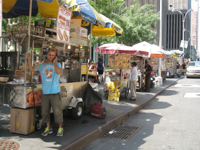 Food carts Row of food carts