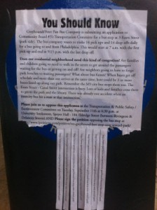 Poster Opposing Major Bus Companies