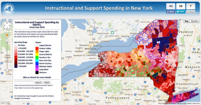 NYS per pupil spending map