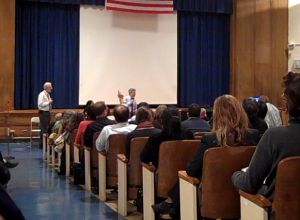 EPA Officials Speak on Gowanus Cleanup The EPA's Walter Mugdan and Christos Tsiamis answer questions from the public at a December 3rd meeting on studies planned for the Gowanus Canal in Brooklyn.